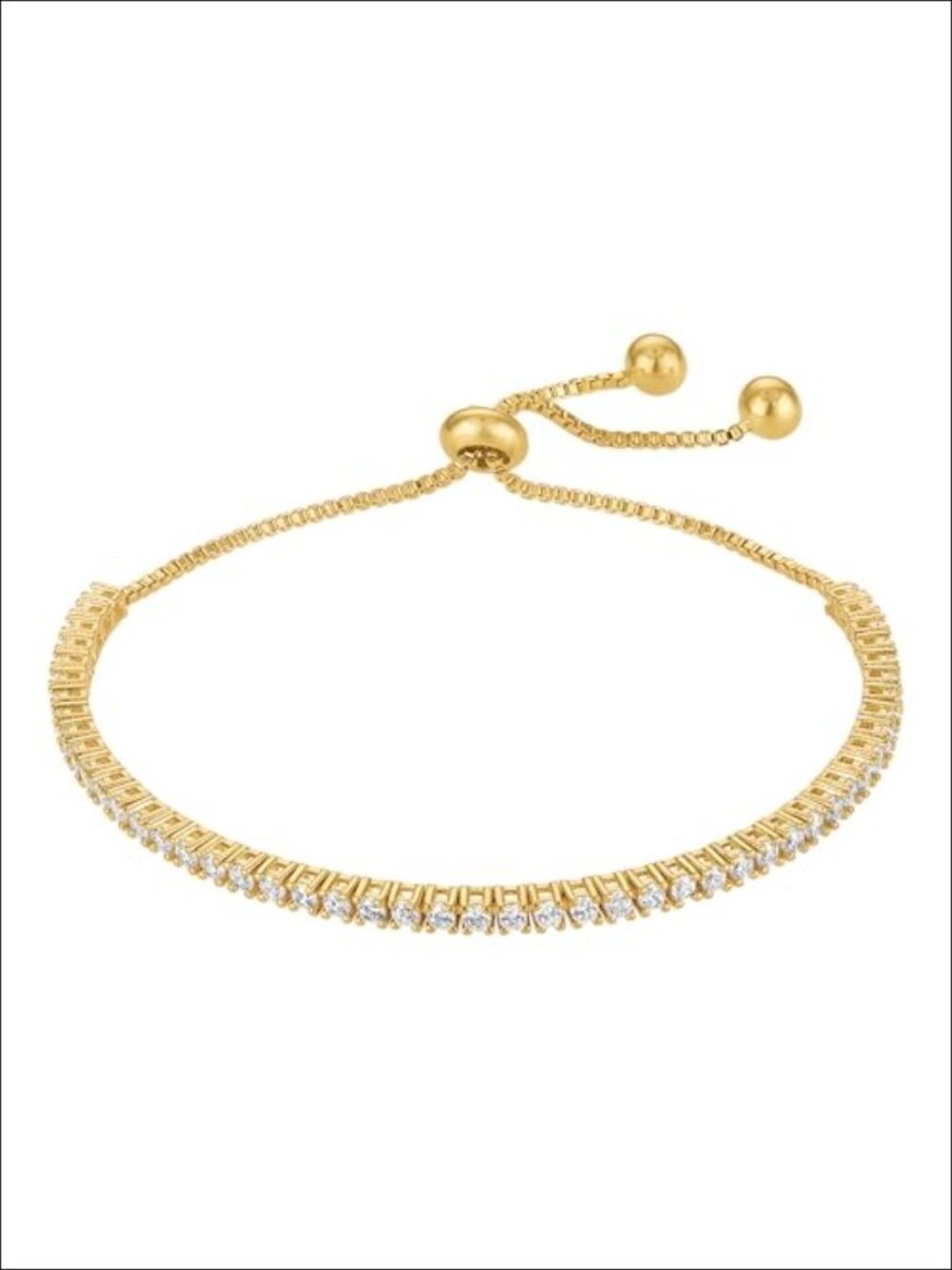 Adjustable Tennis Bracelet 5A Cubic Zirconia Simulated Diamonds 4 Prong Tarnish